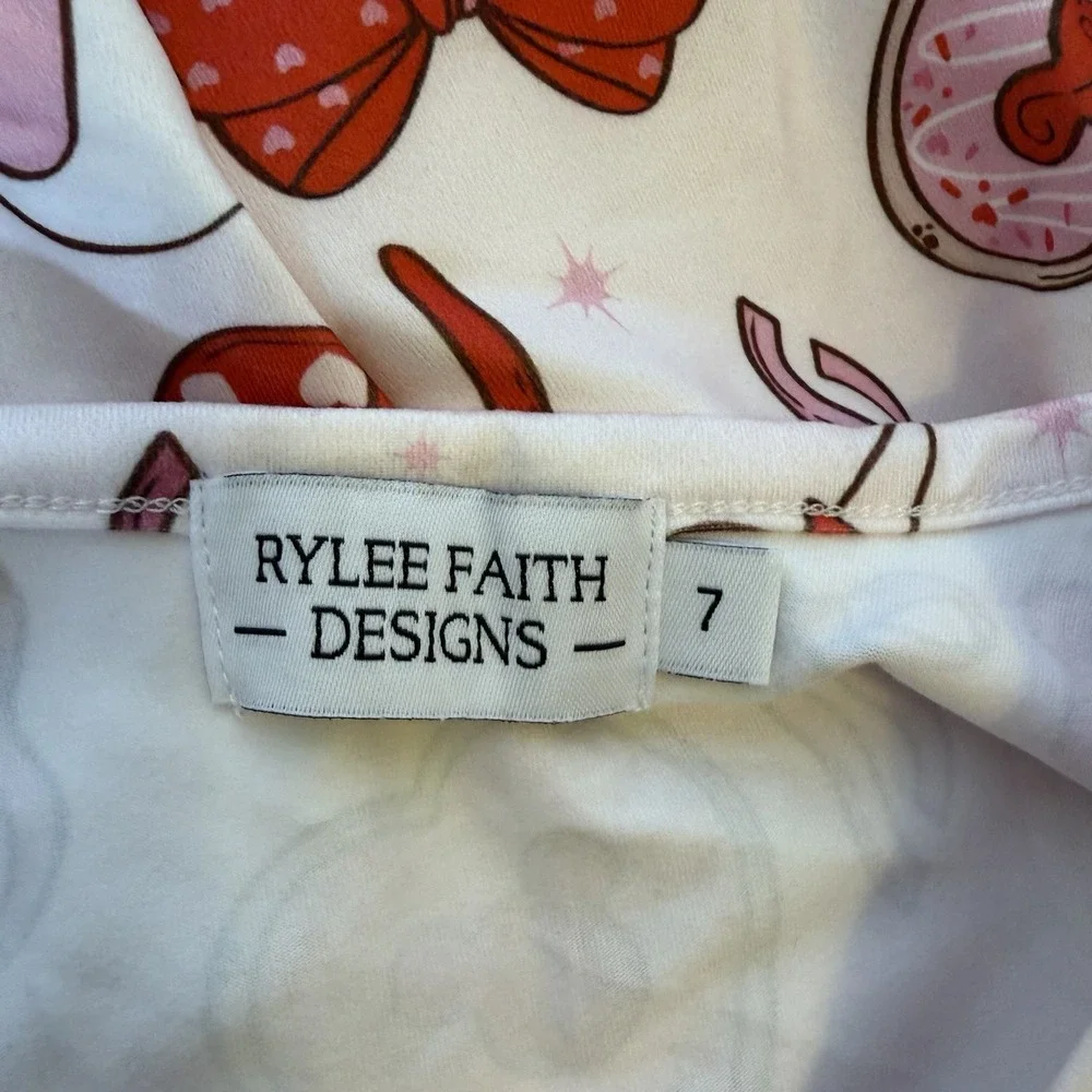 Girls 7 Years Minnie Mouse Mickey Mouse Dress Disney Hearts I Love You Bows
